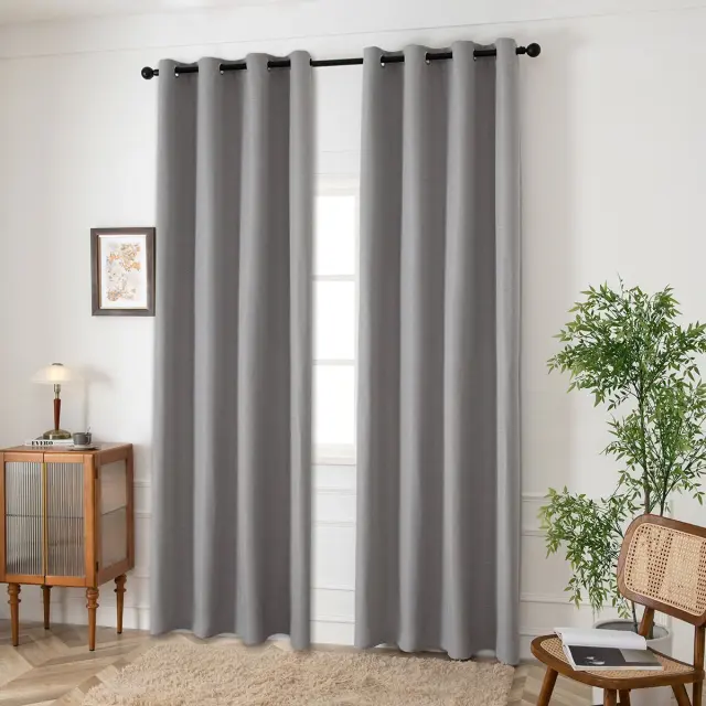 Beauty Home Ύφασμα κουρτίνας με το μέτρο Blackout jacquard σκίασης Glare Art 8444 Φ280 Γκρι 2