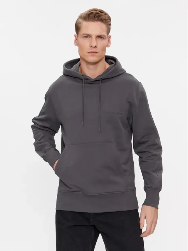Calvin Klein - Institutional Ανδρικό Φούτερ Regular Fit J30J324620-PSM Γκρι - XL