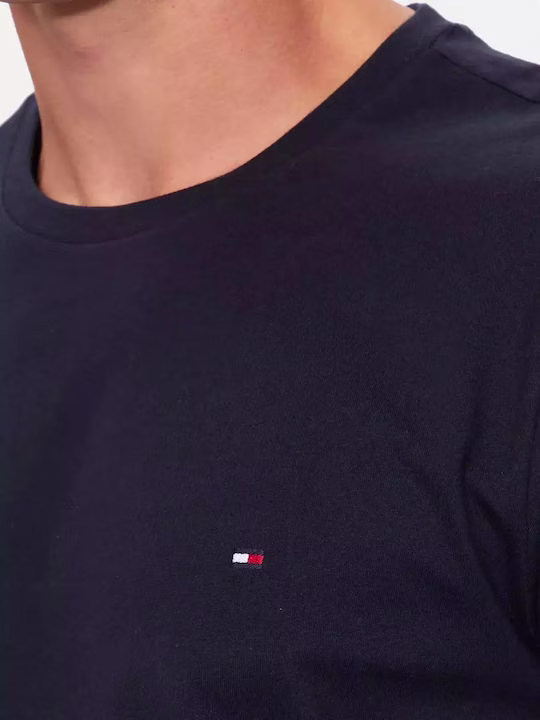 Tommy Hilfiger Ανδρικό Μπλέ T- Shirt Με Λαιμόκοψη Μπλε Σκούρο - 3XL 3