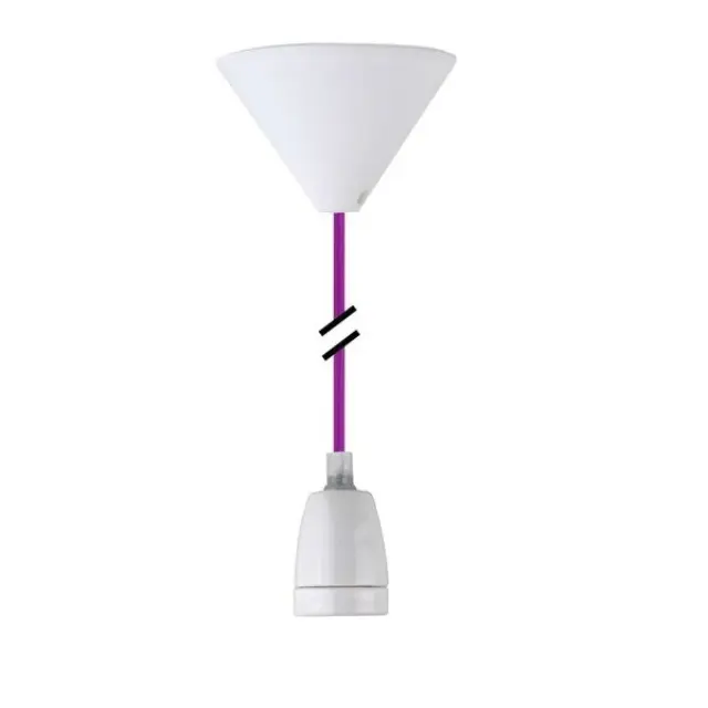Lampholder E27 ceram. Textile violet PLK010 NCC