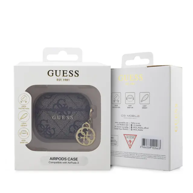 Guess 4G PU Charm Case for AirPods 3 Brown 3