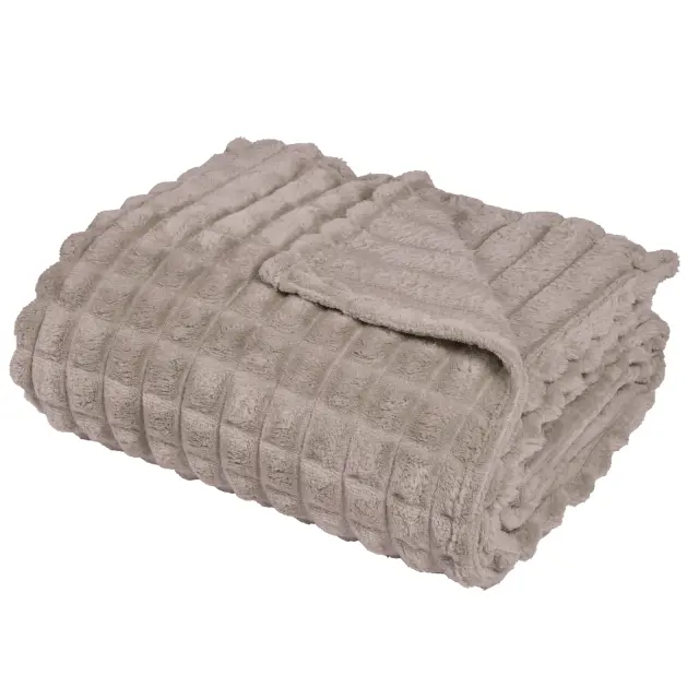 Κουβέρτα 220x240 Υπέρδιπλη 330gsm Fleece Das Home 1387 Taupe 100% Πολυέστερ 3