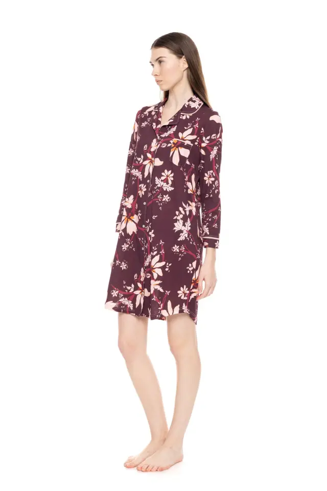 W1541 - Type - NIGHTGOWN BUTTONED MAGENDA FLOWER 2