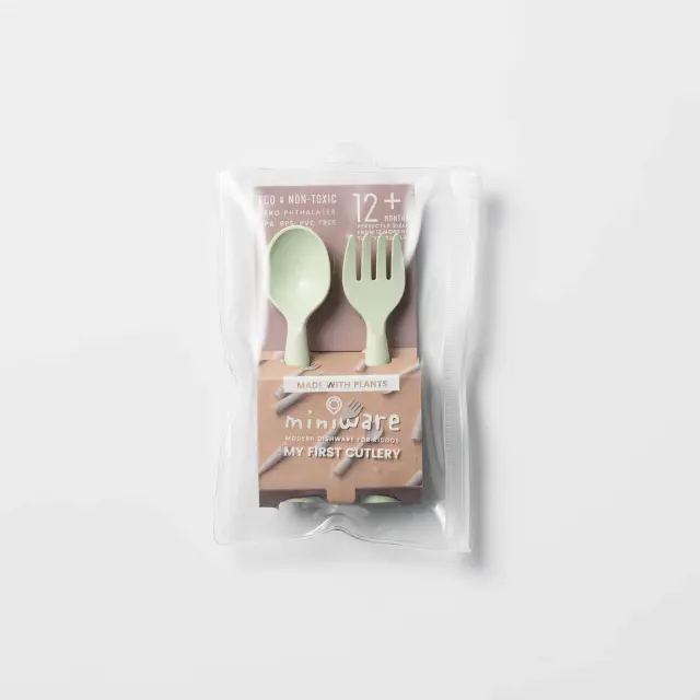 Πιρούνι + Κουτάλι PLA Μέντα-13,5cm Miniware Des.13
