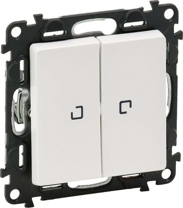 Illuminated 2-gang 1-way switch Valena Life - 10 AX - 250 V~ - white