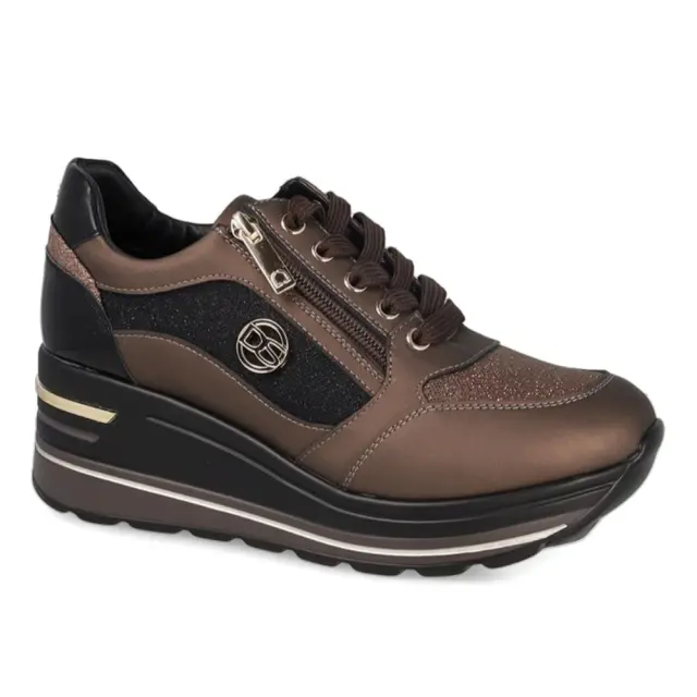 Donna Serena Sneakers Γυναικείο δέρμα/ύφασμα Μπρονζέ DSE/6124 BRONZO - 36