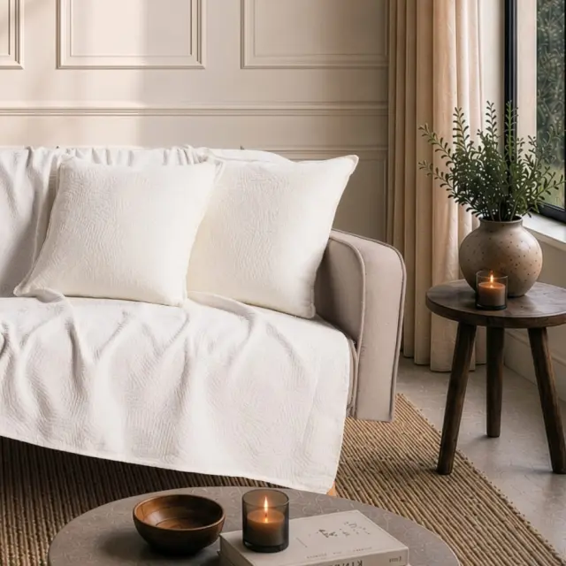 Ριχτάρι Bolton 01 Ivory TEORAN Τετραθέσιο 180x350cm