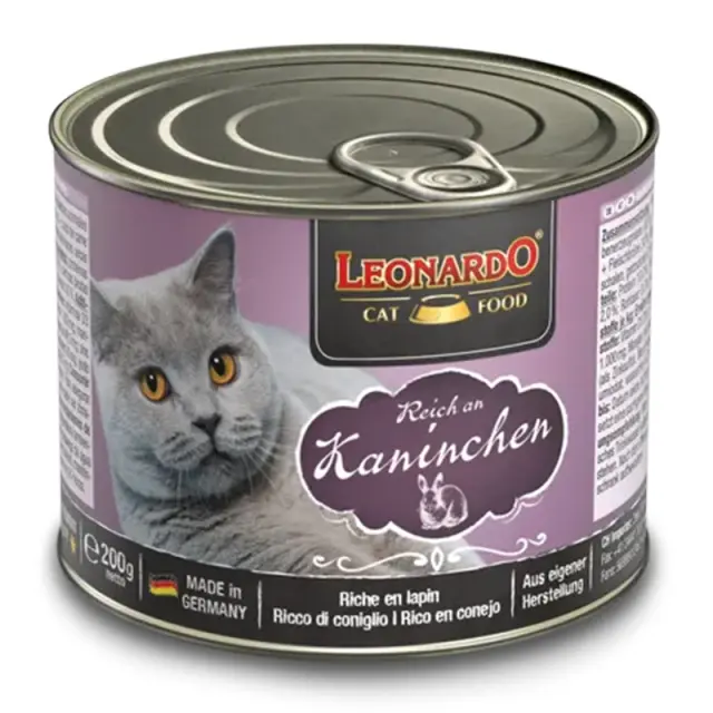 Leonardo Rabbit Κονσέρβα Γάτας με Πατέ Κουνέλι 200gr