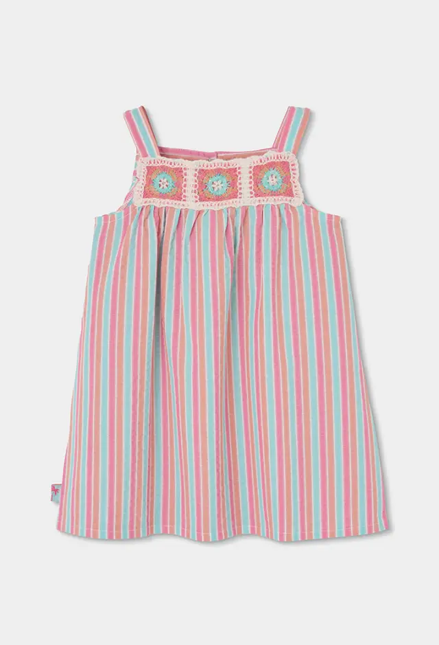 Boboli Poplin φόρεμα ριγέ για κορίτσι 333098-9805
