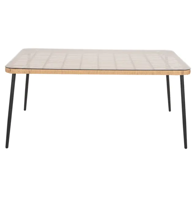 ΤΡΑΠΕΖΙ ΟΡΘΟΓΩΝΙΟ FB95538.11 ΜΕΤΑΛ.ΜΑΥΡΟ-P.E. RATTAN ΦΥΣΙΚΟ 159,5x89,5x72Υεκ. 3