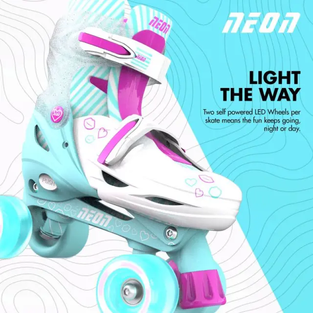 YVOLUTION Neon Combo 2 σε 1 Αυξομειούμενα Πατίνια - Γαλάζιο/Ροζ 3