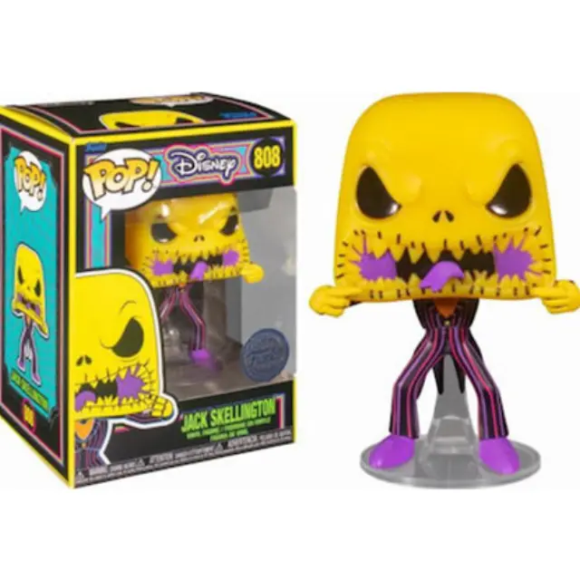 Funko Pop! Nightmare Before Christmas - Scary Face Jack (Black Light) #808 Figure