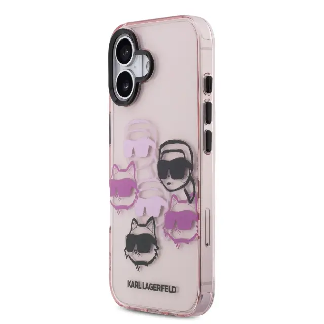 Karl Lagerfeld IML Multi K&CH Heads Case for iPhone 17 Pink 2