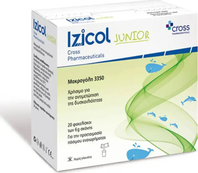 Cross Pharmaceuticals Izicol Junior Μακρογόλη 3350 για την Αντιμετώπιση της Παιδικής Δυσκοιλιότητας, 20 x 6gr 2