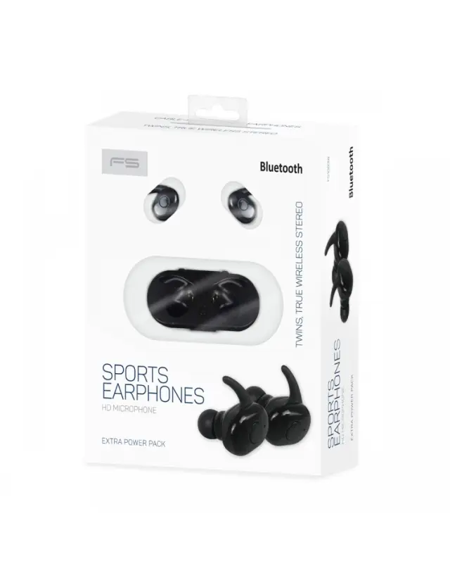 FREESTYLE BLUETOOTH V5.0 EARPHONES SPORT + CHARGING STATION FS1083 BLACK 2