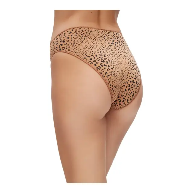 Minerva Γυναικείο Slip Modal Fimelle - Διπλό Πακέτο, Χρώμα Animal Caramel-Black - S 3