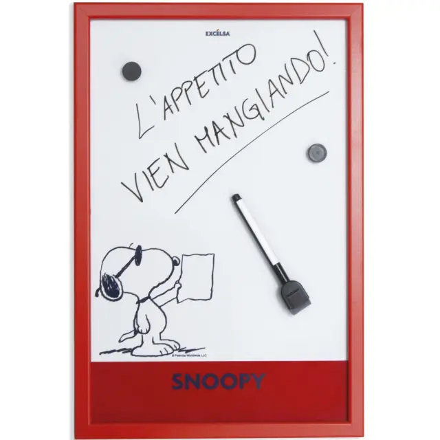 Excelsa Λευκοπίνακας με ξύλινη Κορνίζα (30cmx45cm): Snoopy