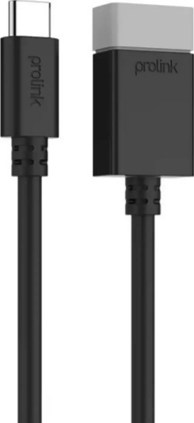 Prolink USB 2.0 Cable USB-C male - USB-A female Μαύρο 0.15m (PB489-0015)