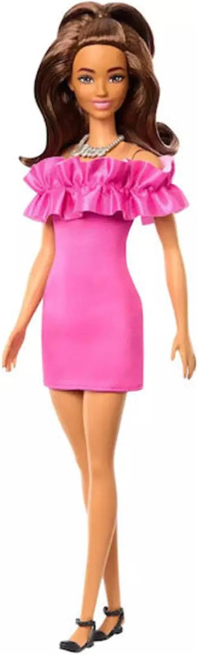 Barbie Fashionistas Ruffled Pink Dress / HRH15 (Mattel)