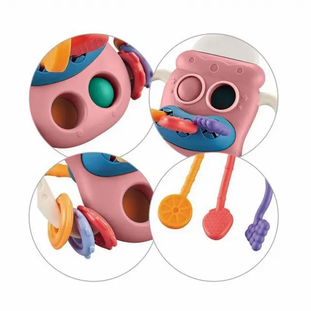 Moni Πολυλειτουργικό Μασητικό Παιχνίδι Baby sensory toy Baby bottle 688-70 pink 3801005602452 2