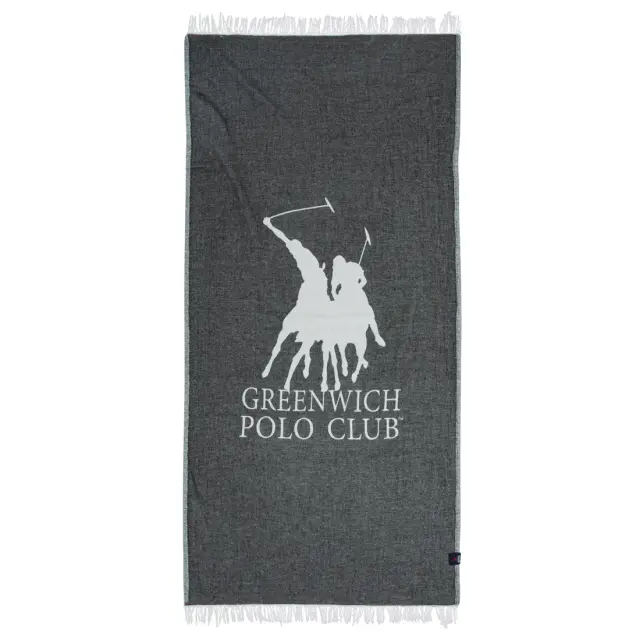 Πετσέτα-Παρεό Θαλάσσης 85x170 220gsm Greenwich Polo Club 3905 Ivory-Black 100% βαμβακερό
