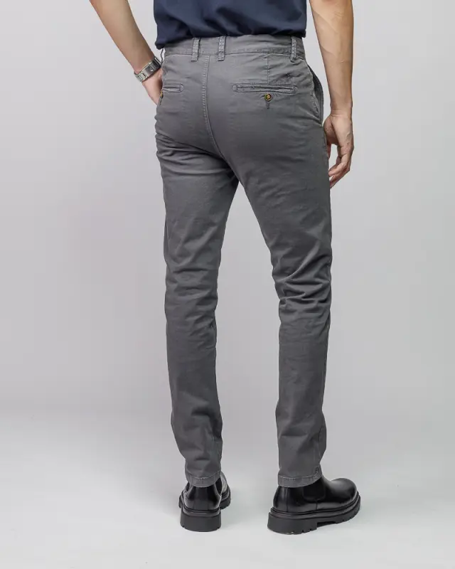 Devergo Ανδρικό Chinos Παντελόνι 1001 – Dark Grey - 29 3