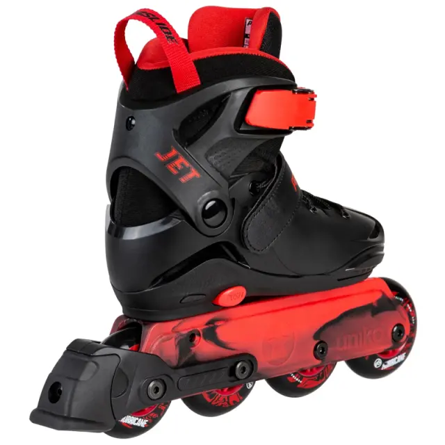 POWERSLIDE Jet Black adj. Πατίνια Αυξομειούμενα - Μαύρο Μαύρο-Κόκκινο 3