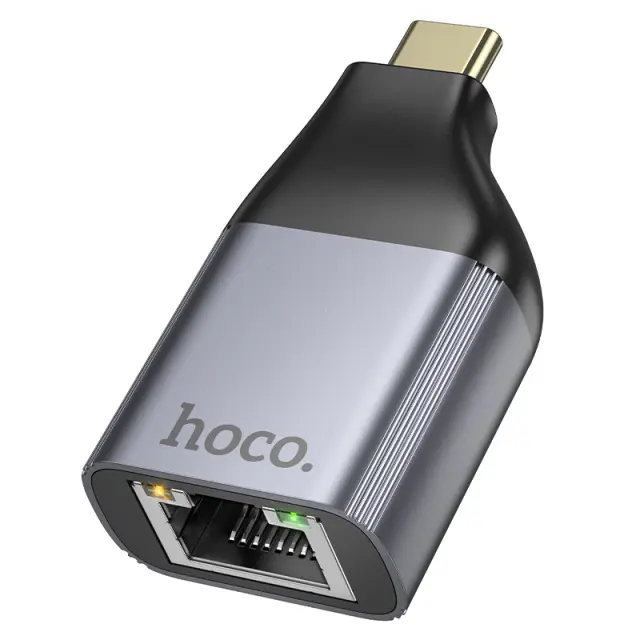 Αντάπτορας Hoco UA35 USB-C σε RJ45 OTG 100Mbps Γκρι