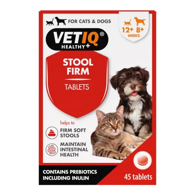 VetIQ Stool Firm για Συνεκτικότητα Κοπράνων Σκύλου & Γάτας 45 Δισκία