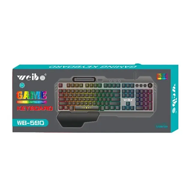 Ενσύρματο πληκτρολόγιο Πληκτρολόγιο με RGB φωτισμό (Αγγλικό US) WB-590 2