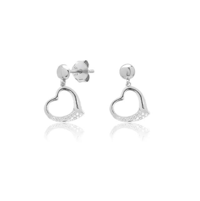 Ασημένια επιροδιωμένα σκουλαρίκια JCou 925 Wildheart JW914S4-02