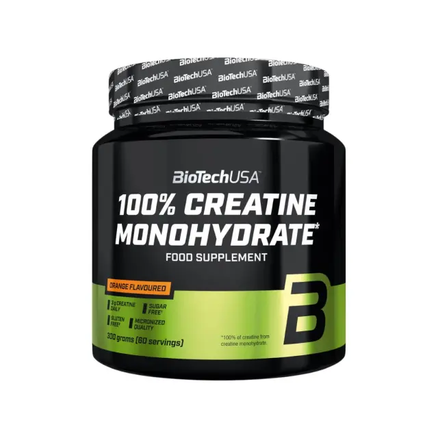 BioTechUSA 100% Creatine Monohydrate Flavoured - 300g Orange
