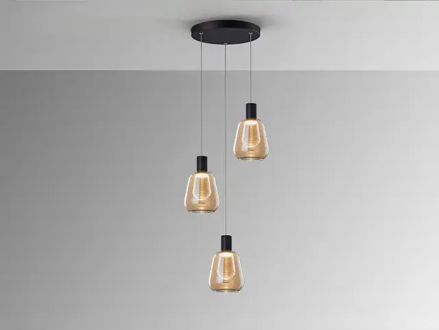 Κρεμαστό φωτιστικό Carisa Black 3L D35 LED Μαύρο