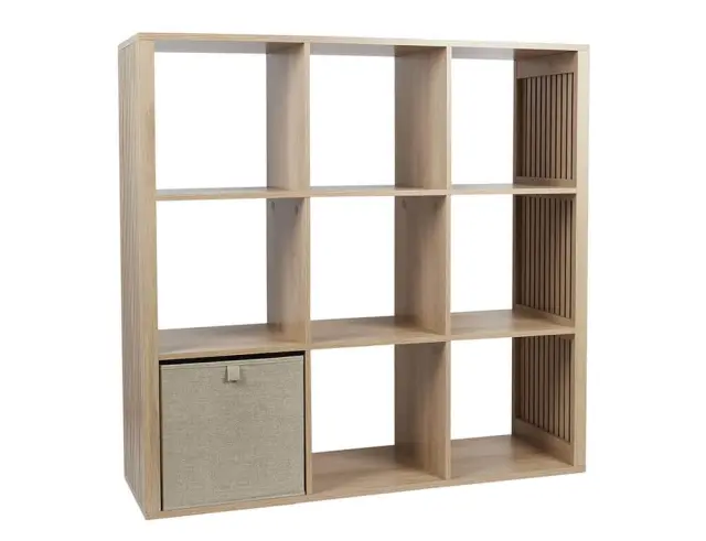 Ραφιέρα Οργάνωσης Klaus Home Deco Factory με 9 ράφια και διαστάσεις 102x32x99cm - Συνδυάζεται με κουτιά αποθήκευσης - Σε απόχρωση Ξύλου HD0243FS 3