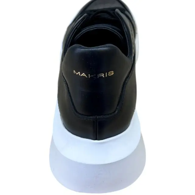 Ανδρικά Δερμάτινα Sneakers Makris X27 Black Μαύρο - 42 3