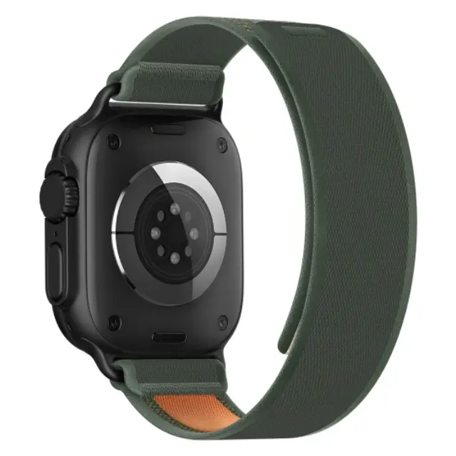 Tech-protect Nylon Elite Apple Watch 8 / 9 / 10 / 11 / 12 / Se / Ultra (44 / 45 / 46 / 49 Mm) Green/orange 2