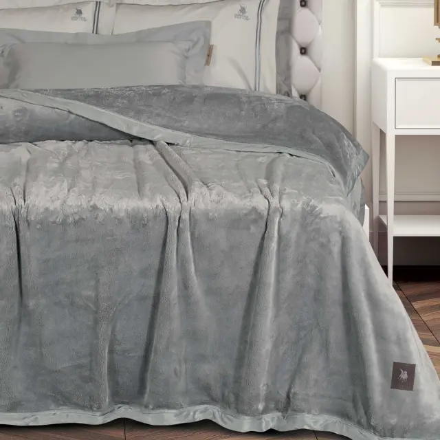 Κουβέρτα 220x240 King Size Βελουτέ Essential Greenwich Polo Club 3971 Grey 100% Πολυέστερ 2
