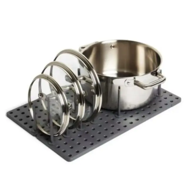 Επεκτεινόμενη Βάση για Κατσαρόλες 45-54,3x15cm σε Πλαστικό Μαύρο Χρώμα (Drawer Organizer)