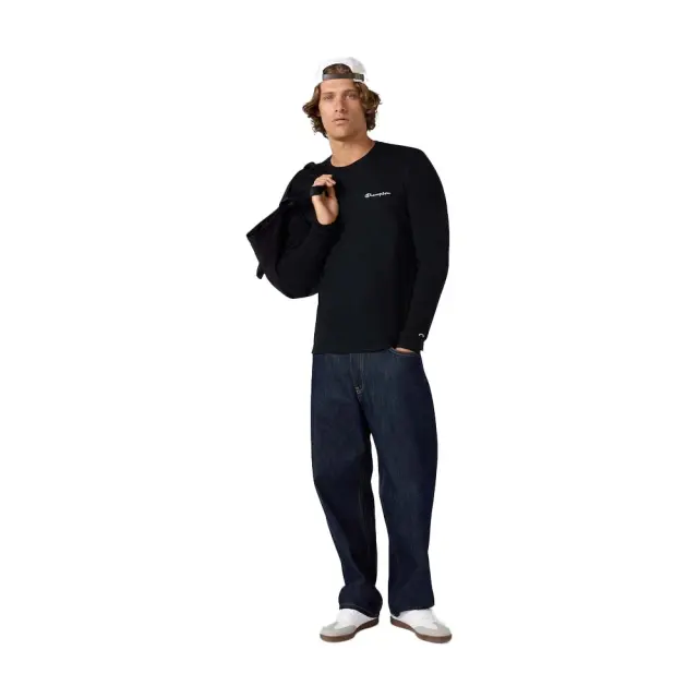 Champion Men's Standard Fit Chest Logo Longsleeve T-Shirt Μαύρο 221799-KK001 (Champion) 3