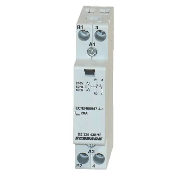 DIN Rail contactor 20A, 1 NO + 1 NC, 230VAC, 1MW, AMPARO
