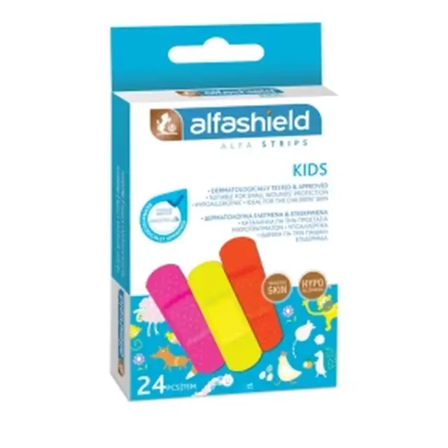 Alfashield Υποαλλεργικά Τσιρότα για Παιδιά (19x55mm & 19x72mm), 24Τεμάχια