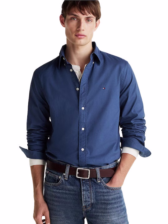Tommy Hilfiger Μπλέ Πουκάμισο Σε Regular Fit Γραμμή Μπλε