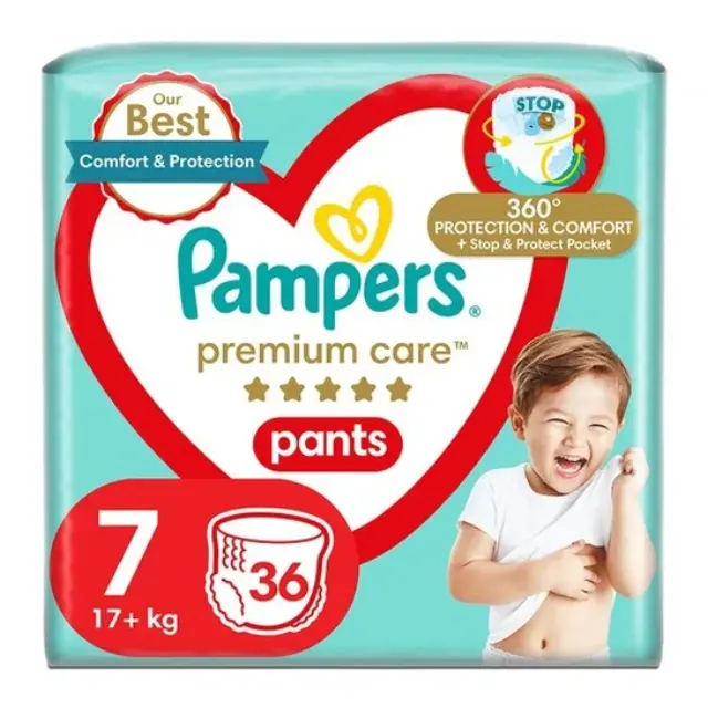 Pampers Premium Care Pants Πάνα-Βρακάκι Μέγεθος 7 (17kg+) 36τμχ.