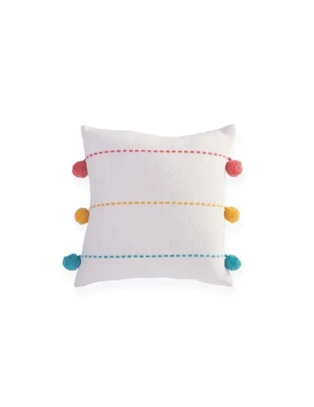 Nef-Nef Homeware Παιδικό Διακοσμητικό Μαξιλάρι Life Line 35x35 Coral/Yellow