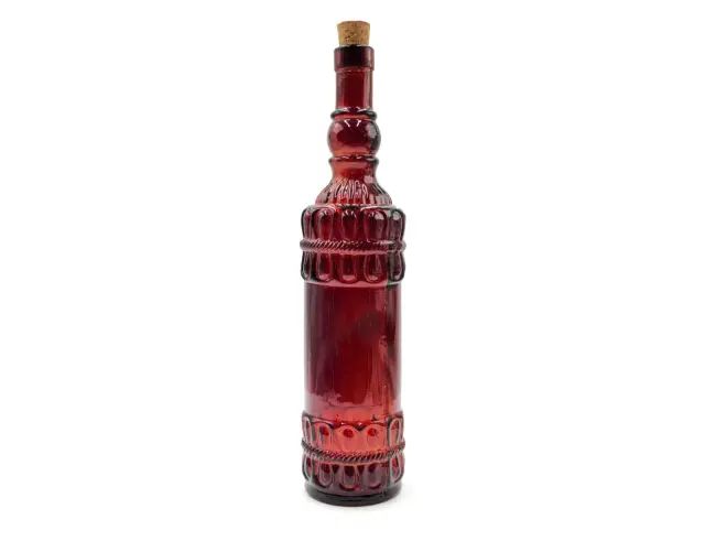 Διακοσμητικό Μπουκάλι με πώμα Glass Drops Lazos (5043DB738) Aπό 100% ανακυκλωμένο γυαλί, Xωρητικότητας 700ml, Διαστάσεων Ø 8 x Υ 34 cm, Terracotta 5043DB738 2