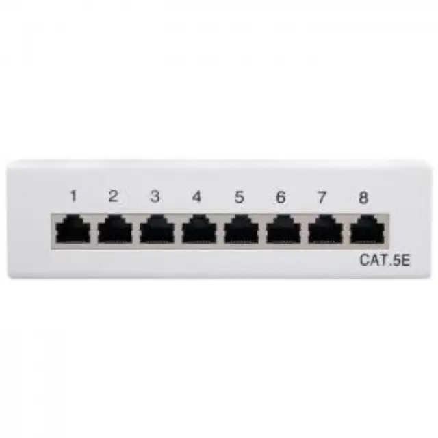 Patch panel κατηγορίας CAT 5e STP, 8 θυρών σε γκρι χρώμα. 2