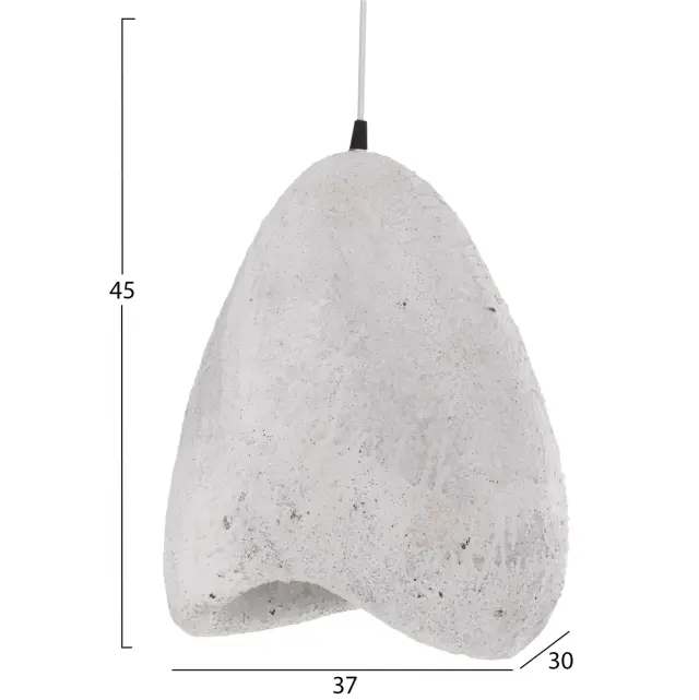 Φωτιστικό οροφής με όψη πέτρας Stoner (S) λευκό 37x30x45 εκ. 2