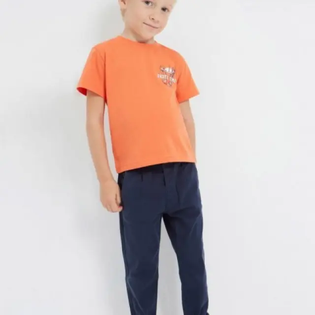 Mini 2 έως 10 ετών Παντελόνι μακρύ jogger από βιώσιμο βαμβάκι ναυτικό μπλε 2