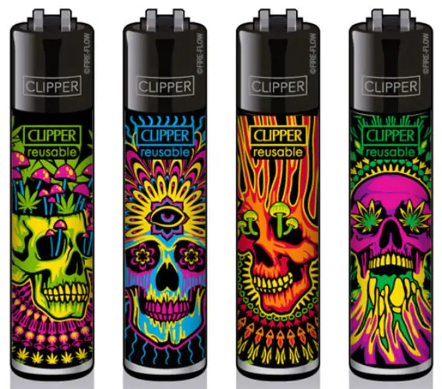 Clipper Αναπτήρας Μεγάλος - Trippy Skulls