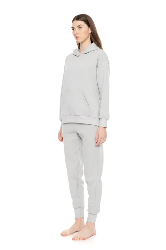 W1647 - Aqua - HOMEWEAR HOOD SOFT SOLID - M 2